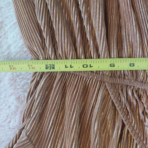 See and Be‎ Seen Bronze Gold Maxi Dress Size Small - Picture 6 of 10